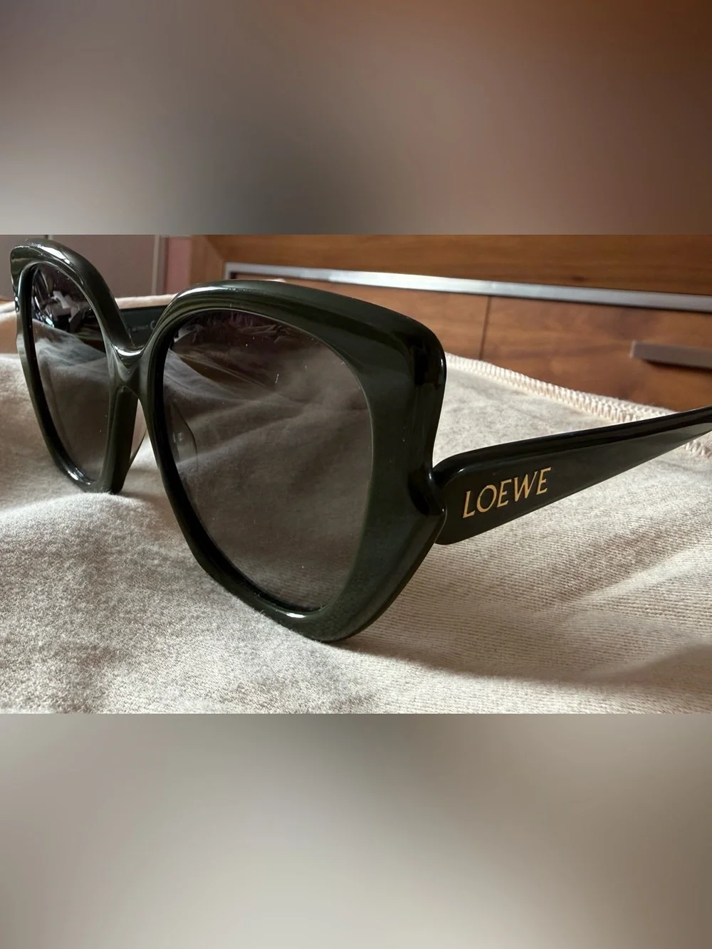 Loewe Olive Green Oversized Women's Sunglasses